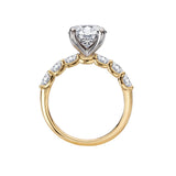 14K Yellow Gold 4-Prong Peg Head Semi-Mount Diamond Engagement Ring
