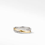 Crossover Band Ring in Sterling Silver with 18K Yellow Gold, 5.3mm