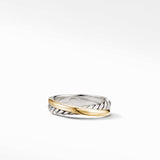 Crossover Band Ring in Sterling Silver with 18K Yellow Gold, 5.3mm