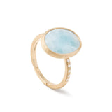 18K Yellow Gold Siviglia Aquamarine and Diamond Ring