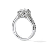 Classic Pave Split Shank Setting with a Halo Engagement Ring