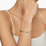 Classic Cable Bracelet in Sterling Silver with 14K Yellow Gold and Peridot, 5mm