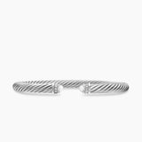 Classic Cable Bracelet Sterling Silver with Pearls and Diamonds, 5mm