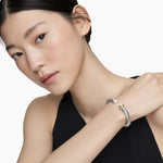 Classic Cable Bracelet in Sterling Silver with 14K Yellow Gold and Pearls, 7mm