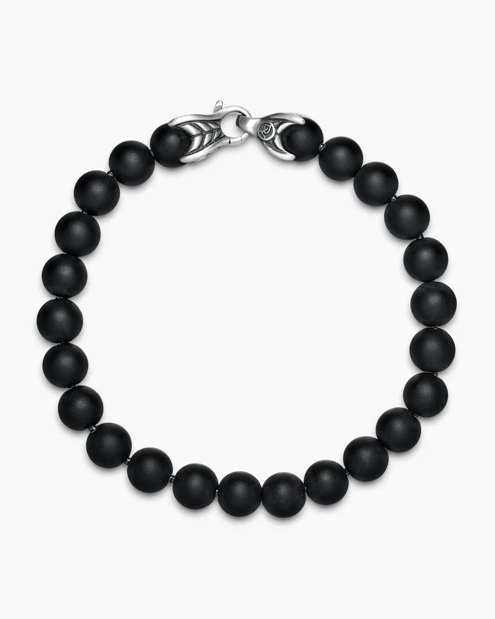 Spiritual Beads Bracelet Sterling Silver with Black Onyx, 8mm