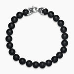Spiritual Beads Bracelet Sterling Silver with Black Onyx, 8mm