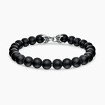 Spiritual Beads Bracelet Sterling Silver with Black Onyx, 8mm