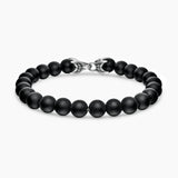 Spiritual Beads Bracelet Sterling Silver with Black Onyx, 8mm