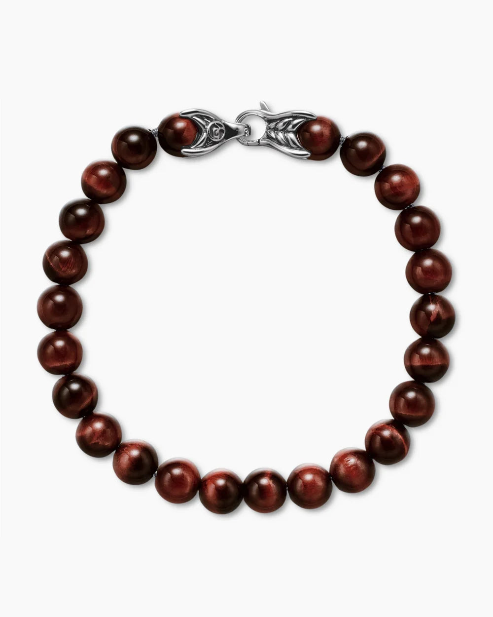 SPIRITUAL BEADS BRACELET Sterling Silver with Red Tiger’s Eye, 8mm