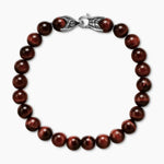 SPIRITUAL BEADS BRACELET Sterling Silver with Red Tiger’s Eye, 8mm