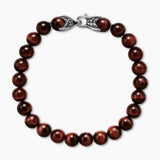 SPIRITUAL BEADS BRACELET Sterling Silver with Red Tiger’s Eye, 8mm