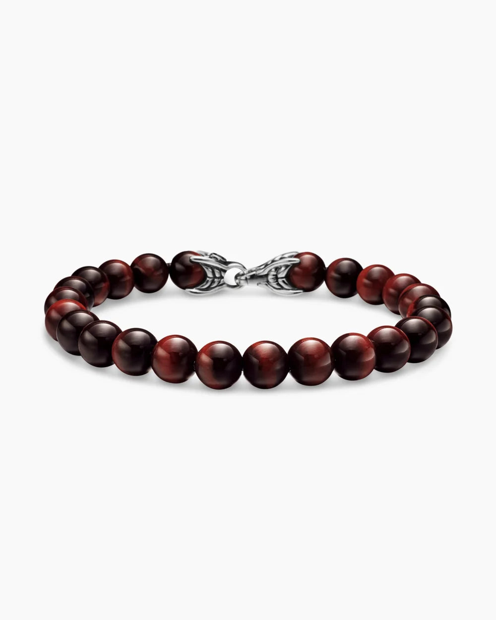 SPIRITUAL BEADS BRACELET Sterling Silver with Red Tiger’s Eye, 8mm