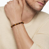 Spiritual Beads Bracelet in Sterling Silver with Tigers Eye, 8mm
