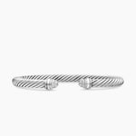 Classic Cable Bracelet Sterling Silver with Pavé Diamond Domes, 5mm