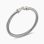 Buckle Classic Cable Bracelet in Sterling Silver with 18K Yellow Gold, 5mm