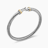 Buckle Classic Cable Bracelet in Sterling Silver with 18K Yellow Gold, 5mm