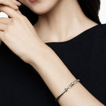 Buckle Classic Cable Bracelet in Sterling Silver with 18K Yellow Gold, 5mm
