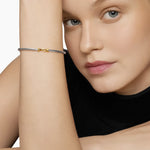 Buckle Classic Cable Bracelet in Sterling Silver with 18K Yellow Gold, 3mm