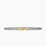 BUCKLE CLASSIC CABLE BRACELET Sterling Silver with 18K Yellow Gold, 3mm