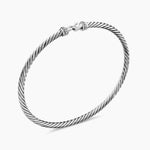 BUCKLE CLASSIC CABLE BRACELET Sterling Silver with Diamonds, 3mm