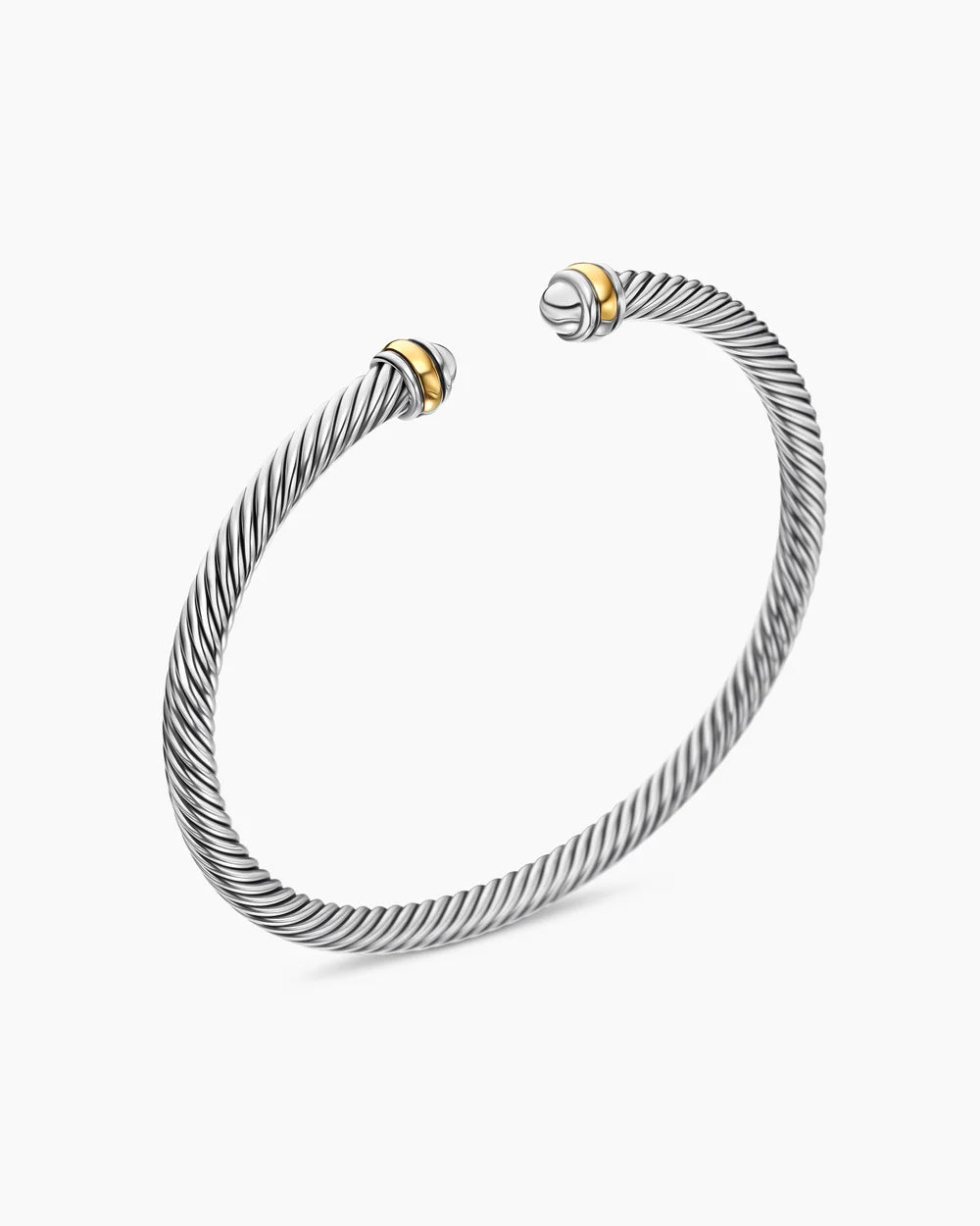 CLASSIC CABLE BRACELET Sterling Silver with 18K Yellow Gold, 4mm