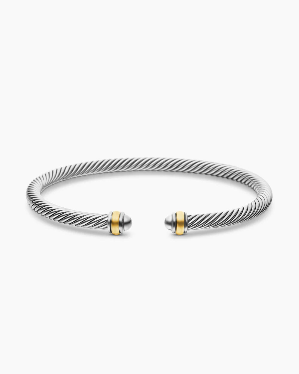CLASSIC CABLE BRACELET Sterling Silver with 18K Yellow Gold, 4mm