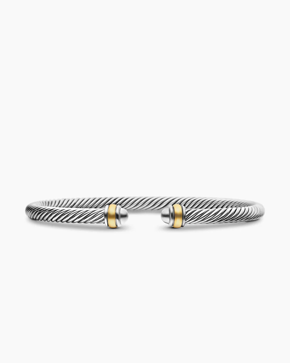 CLASSIC CABLE BRACELET Sterling Silver with 18K Yellow Gold, 4mm