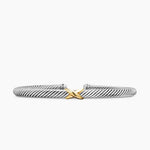 X CLASSIC CABLE STATION BRACELET Sterling Silver with 18K Yellow Gold, 4mm