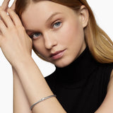 X Classic Cable Station Bracelet in Sterling Silver with Diamonds, 4mm