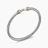 BUCKLE CLASSIC CABLE BRACELET Sterling Silver with 18K Yellow Gold, 4mm
