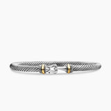 BUCKLE CLASSIC CABLE BRACELET Sterling Silver with 18K Yellow Gold, 4mm