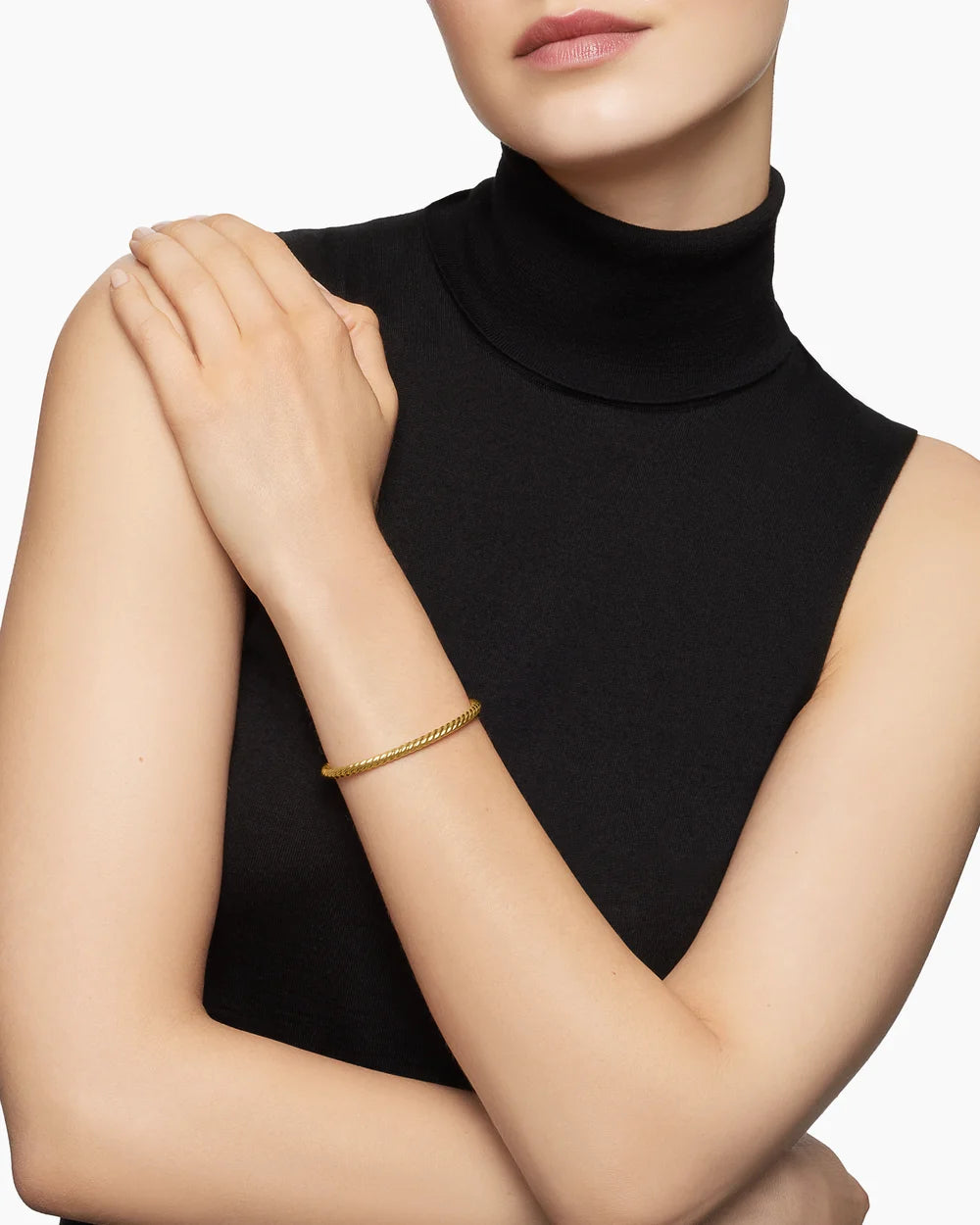 Cable Flex Bracelet in 18K Yellow Gold, 4mm