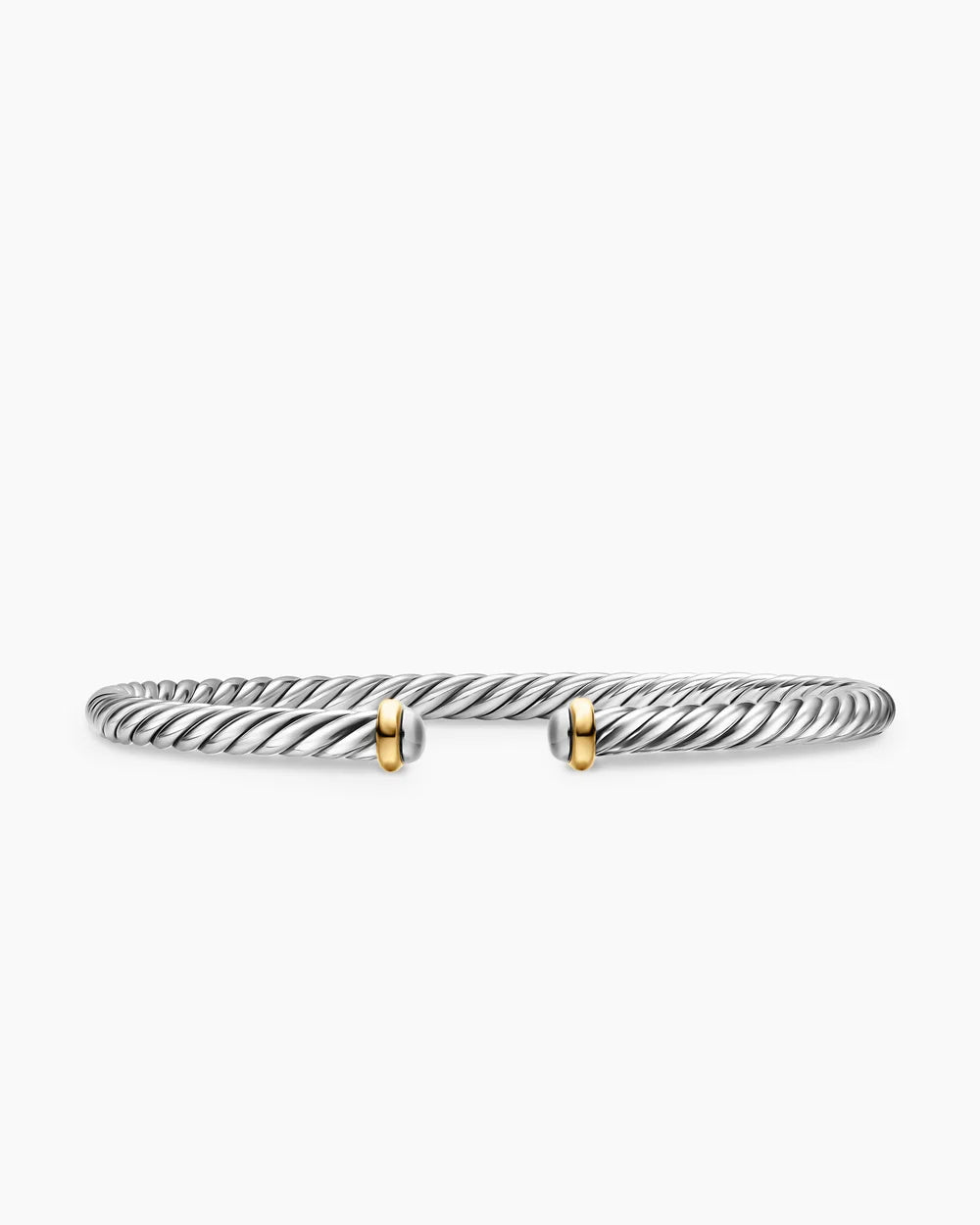 Cable Flex® Bracelet Sterling Silver with 14K Yellow Gold, 4mm