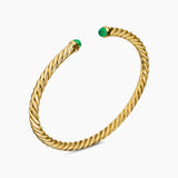 CABLESPIRA® FLEX BRACELET 18K Yellow Gold with Emeralds, 4mm
