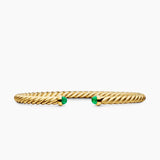 CABLESPIRA® FLEX BRACELET 18K Yellow Gold with Emeralds, 4mm