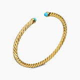 CABLESPIRA® FLEX BRACELET 18K Yellow Gold with Turquoise, 4mm