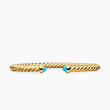CABLESPIRA® FLEX BRACELET 18K Yellow Gold with Turquoise, 4mm