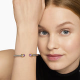 Classic Cable Bracelet in Sterling Silver with 14K Yellow Gold and Amethyst, 5mm