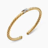 X CABLESPIRA® STATION BRACELET 18K Yellow Gold with Pavé Diamonds, 4mm