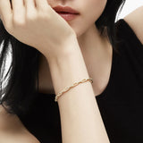 Stax Chain Link Bracelet in 18K Yellow Gold with Diamonds, 4mm