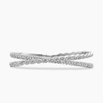 SCULPTED CABLE FLEX TWO ROW BRACELET 18K White Gold with Diamonds, 16mm