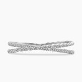 SCULPTED CABLE FLEX TWO ROW BRACELET 18K White Gold with Diamonds, 16mm