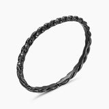 SCULPTED CABLE FLEX BRACELET 18K White Gold with Black Rhodium and Black Diamonds, 5mm