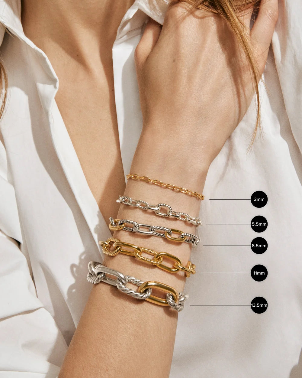 DY Madison® Chain Bracelet in Sterling Silver, 3mm