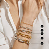 Madison® Chain Bracelet Sterling Silver with 18K Yellow Gold, 5.5mm