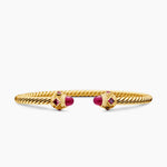 Renaissance® Cablespira Bracelet in 18K Yellow Gold with Rubies, 3.5mm