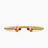 Renaissance® Cablespira Bracelet in 18K Yellow Gold with Rubies, 3.5mm