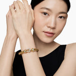 Buckle Cablespira® Bracelet in 18K Yellow Gold with Rubies and Diamonds, 9mm