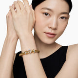 Buckle Cablespira® Bracelet in 18K Yellow Gold with Rubies and Diamonds, 9mm