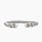 HELENA BRACELET Sterling Silver with 18K Yellow Gold, Pearls and Diamonds, 6mm